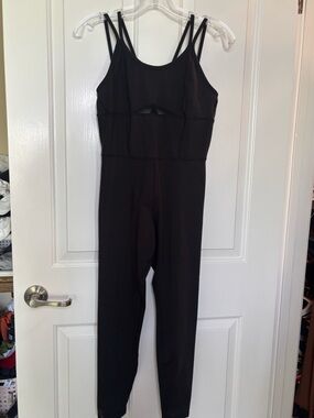 EUC LOVESOFT Black Women's Strappy Yoga One Piece size L